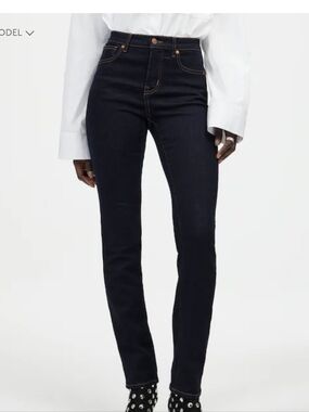 NWOT Madewell Women's Straight Leg Stovepipe Jeans in Dark Indigo Size 26